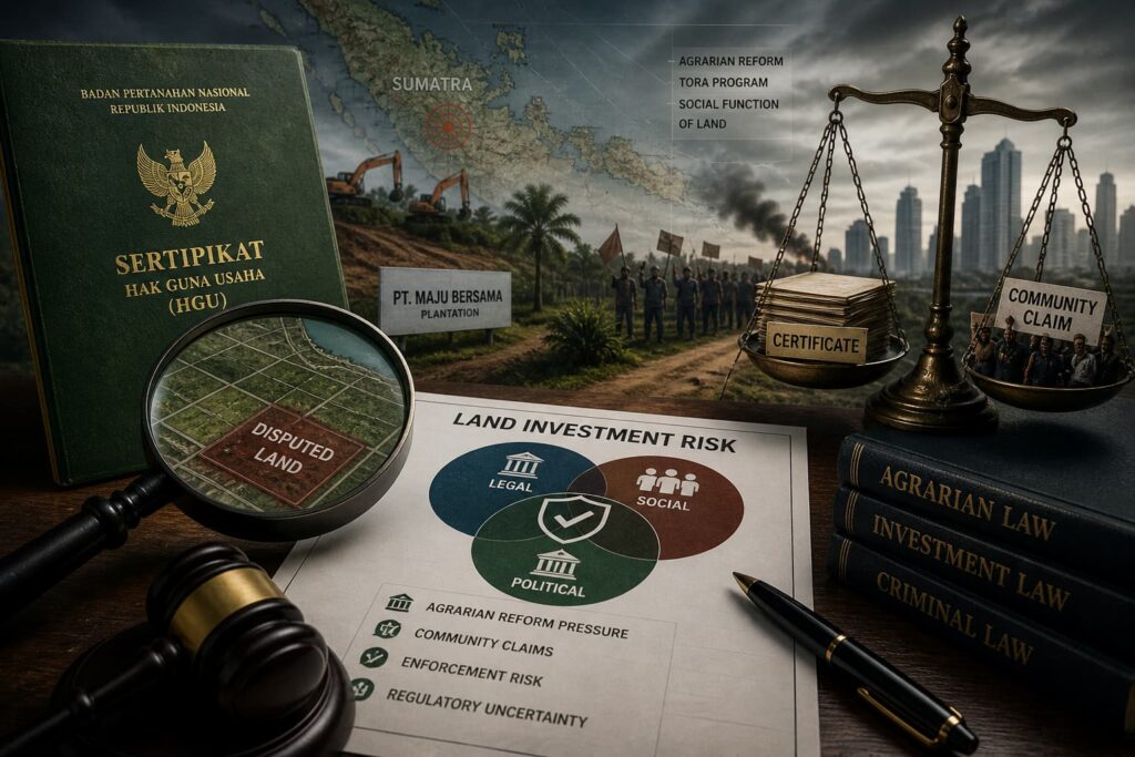 GU Indonesia land ownership risk in agrarian reform Sumatra