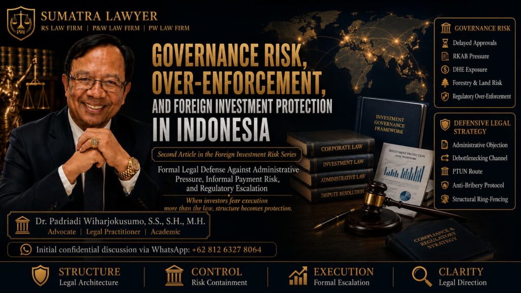 Foreign Investment Protection in Indonesia by Sumatra Lawyer Dr. Padriadi Wiharjokusumo